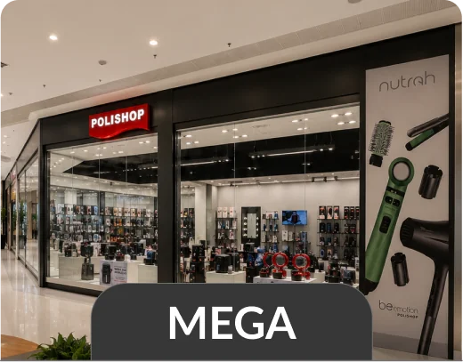 Fachada Polishop modelo Mega