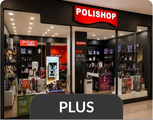 Fachada Polishop modelo Plus