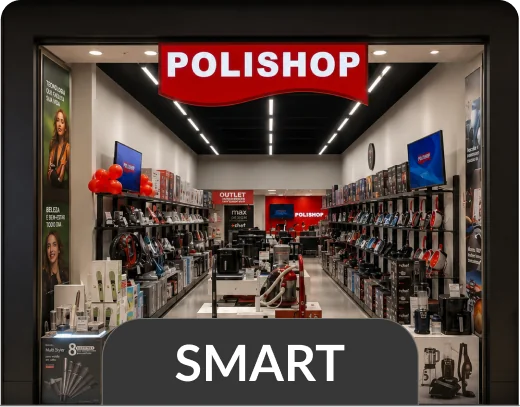 Fachada Polishop modelo Smart